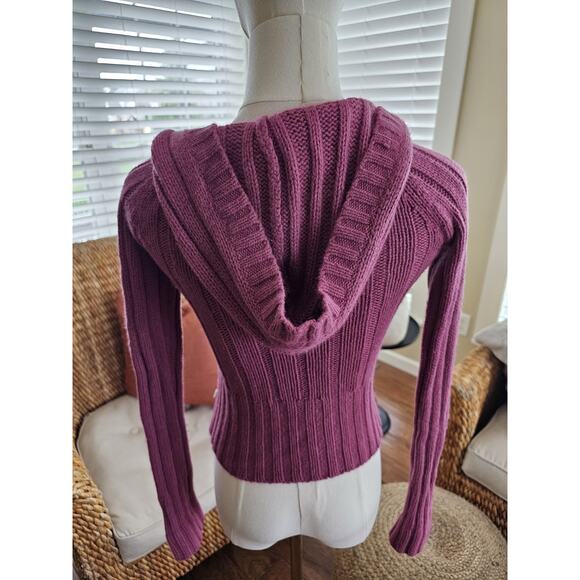 Abercrombie Hooded Knit Sweater Rabbit Hair Wool Blend Women's Size M - Picture 7 of 12
